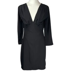 Fraiche by J Size Large Womens Little Black Dress Long Sleeve Mini Career Office